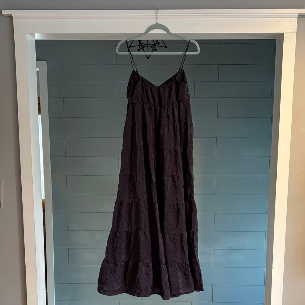 Ann Taylor Dark Plum Tiered Maxi Dress - Picture 3 of 5